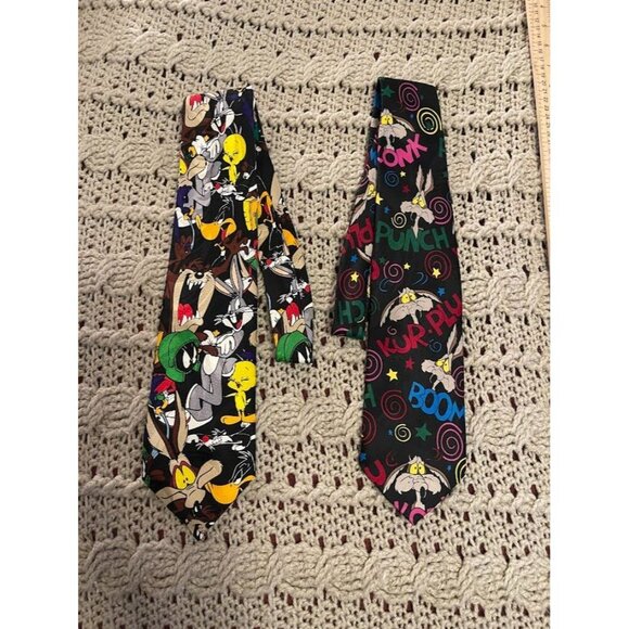 Looney Tunes Other - 2 Looney Tunes Vintage 1997 Silk & Polyester Necktie Collection Popular & Colorf